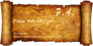 Papp Adriána névjegykártya